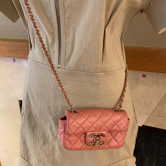 💞TRADED💞💯Authentic Chanel Mini Flap Bag Pink - Picture 14 of 16